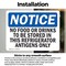 Signmission No Food Or Drinks To Be Stored In This Refrigerator, 5 in W x Rectangle, Vinyl Decal OS-2PACK-NS-D-35-L-14618 - alternate 4